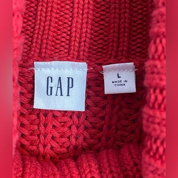 GAP Heavy Cable Knit Cowl Neck Sweater- NWT Size L - Picture 7 of 9